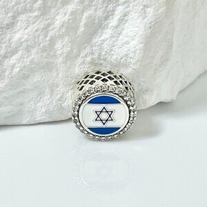 Pandora Israel Flag Bead Charm S925 Silver Charm